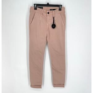 Black Orchid NEW Skinny Jeans Pleats Womens Sz 27 Cuffs Dusty Rose Cotton Blend